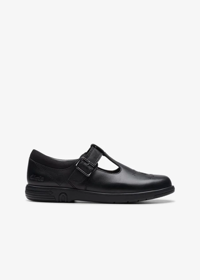 Clarks School Girls Black Jazzy Tap Kid Leather Standard