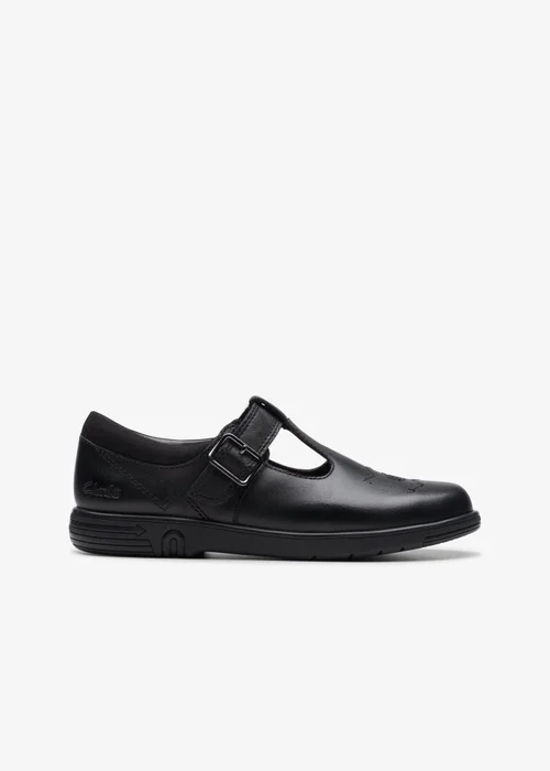Clarks School Jazzy Tap Kid Black Leather Wide - 7 Infants Image 1