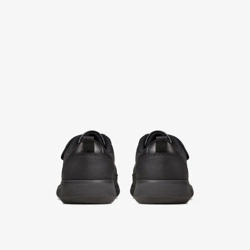 Clarks School Scape Flare Kid Black Leather Wide - 12 Infants Image 5