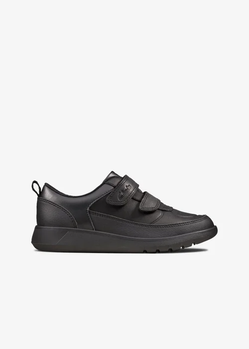 Clarks School Scape Flare Kid Black Leather Extra Wide - 10 Infants Image 1