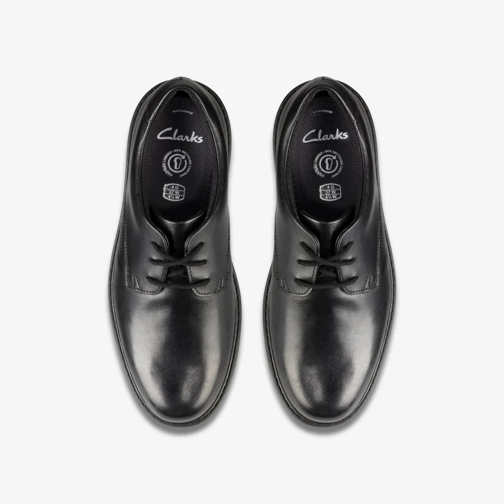 Clarks School Loxham Derby Youth Black Leather Standard - 4 Image 6