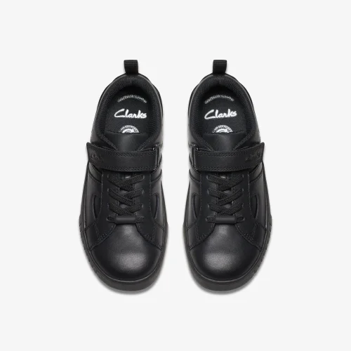 Clarks School Oslo Sky Kid Black Leather Standard - 10 Infants Image 6