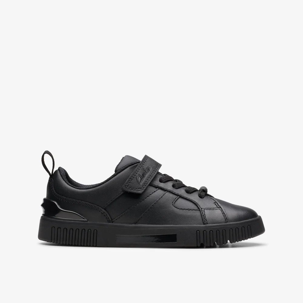 Clarks School Oslo Sky Kid Black Leather Standard - 10 Infants Image 1