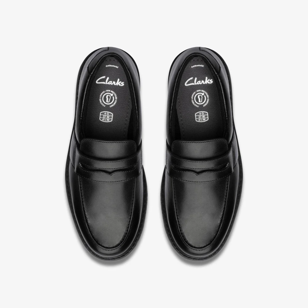 Clarks School Loxham Craft Youth Black Leather Standard - 5.5 Image 6