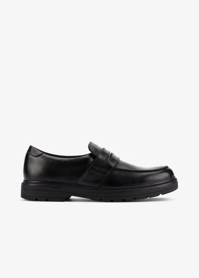Clarks School Boys Black Loxham Craft Youth Leather Standard