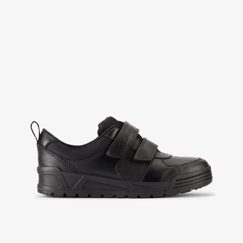 Clarks School Palmer Stride Kid Black Leather Standard - 8.5 Infant Image 1