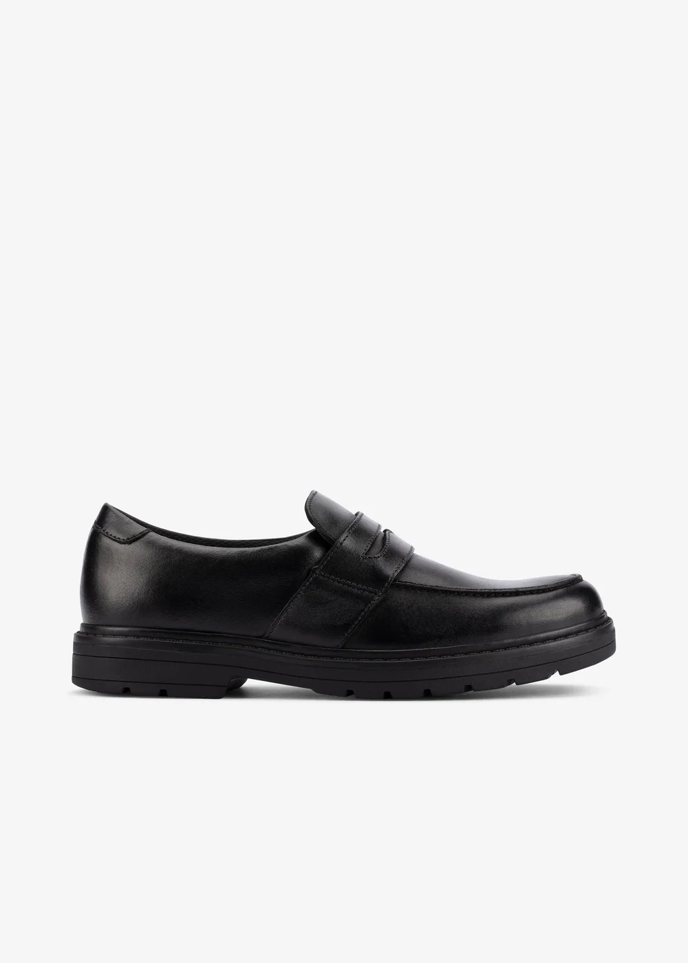 Clarks School Loxham Craft Youth Black Leather Wide - 4.5 Image 1