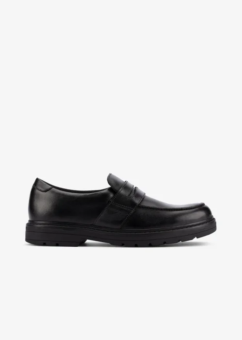 Clarks School Loxham Craft Youth Black Leather Wide - 4.5 Image 1