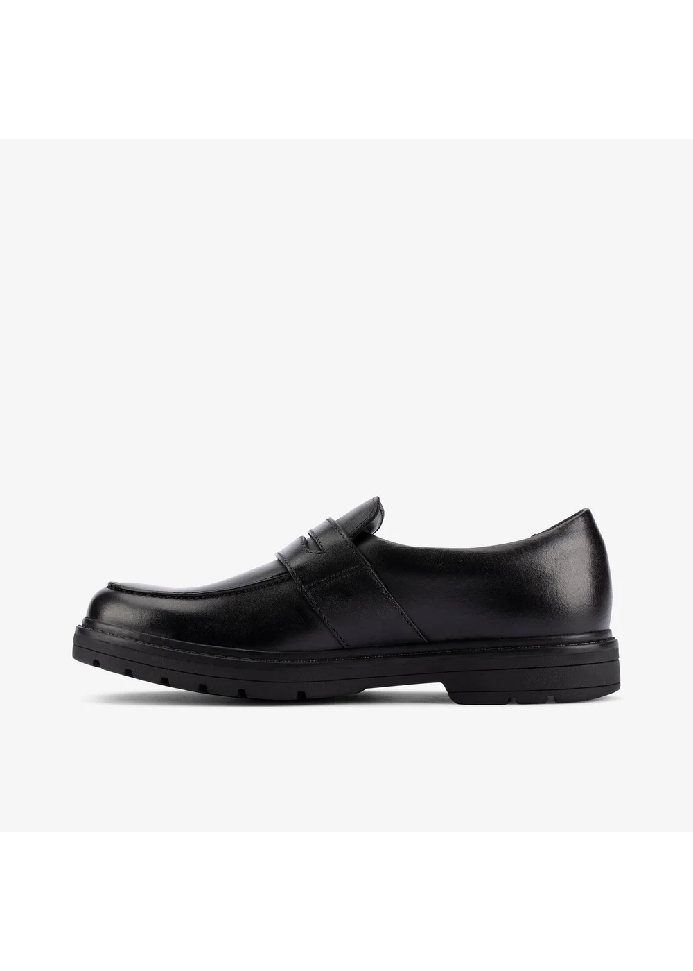 Clarks School Loxham Craft Youth Black Leather Wide - 4.5 Image 2