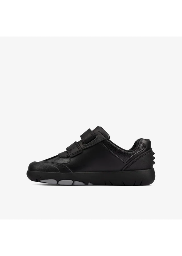 Clarks School Boys Black Rex Stride Toddler Leather Narrow