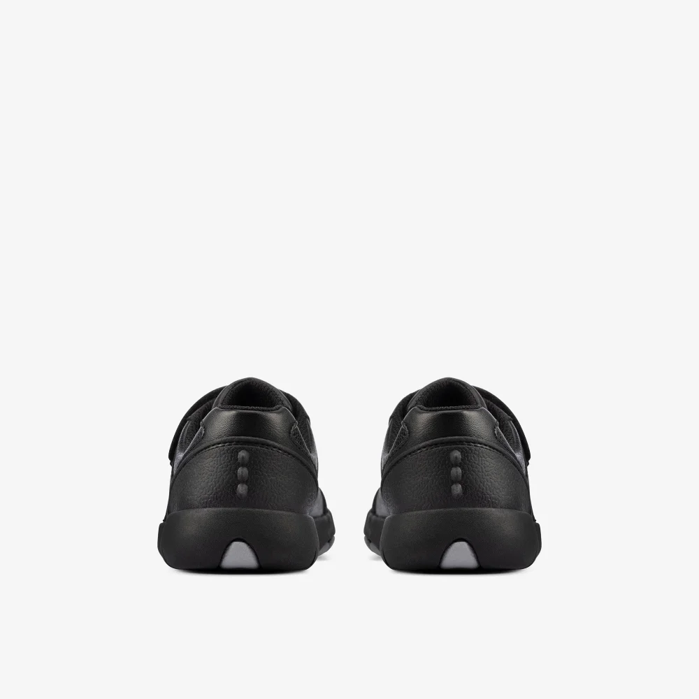 Clarks School Rex Stride Toddler Black Leather Narrow - 7 Infants Image 5