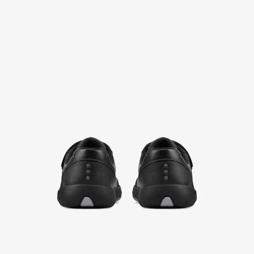 Clarks School Rex Stride Toddler Black Leather Narrow - 7 Infants Image 5