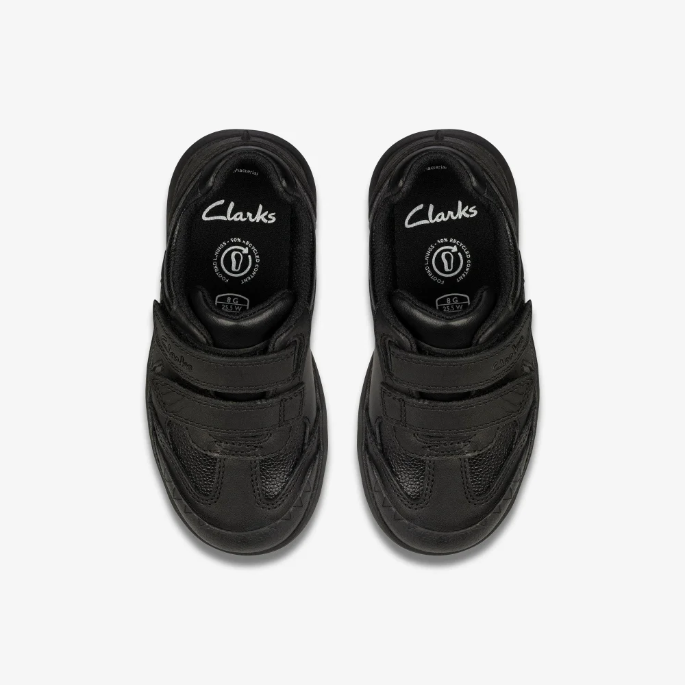 Clarks School Rex Stride Toddler Black Leather Standard - 7 Infants Image 6