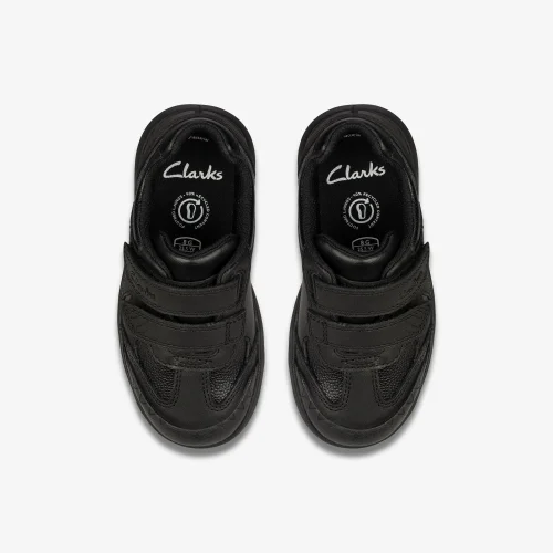 Clarks School Rex Stride Toddler Black Leather Standard - 7 Infants Image 6