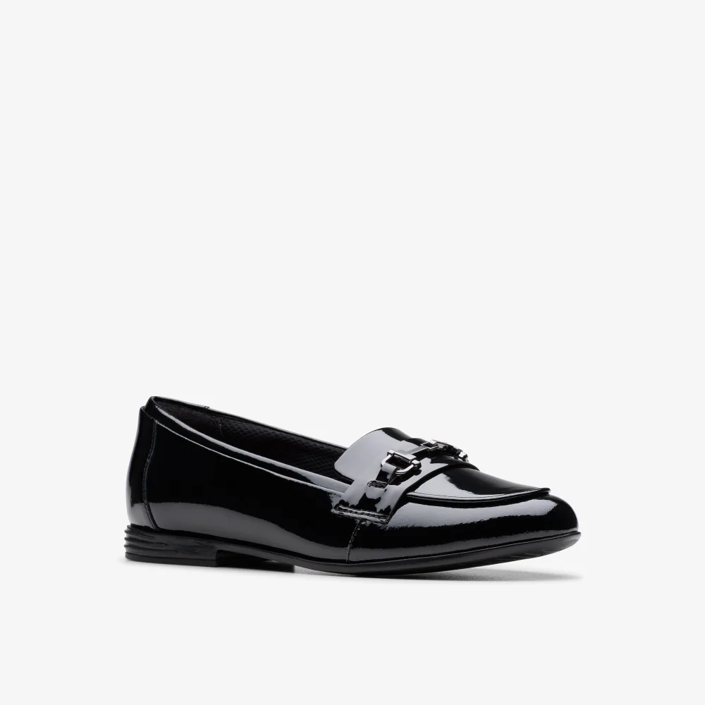 Clarks School FinjaLoafer Y. Black Leather Wide - 3 Image 4