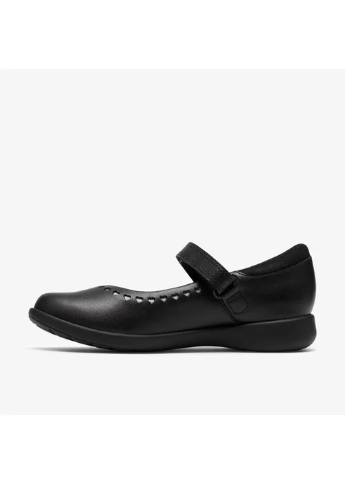 Clarks School EtchShimmer K. Black Leather Standard - 11 Infants Image 2