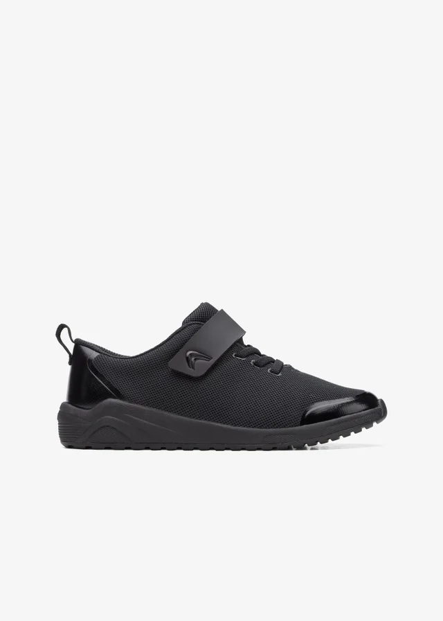 Clarks School Boys Black Aeon Pace Youth Textile Standard