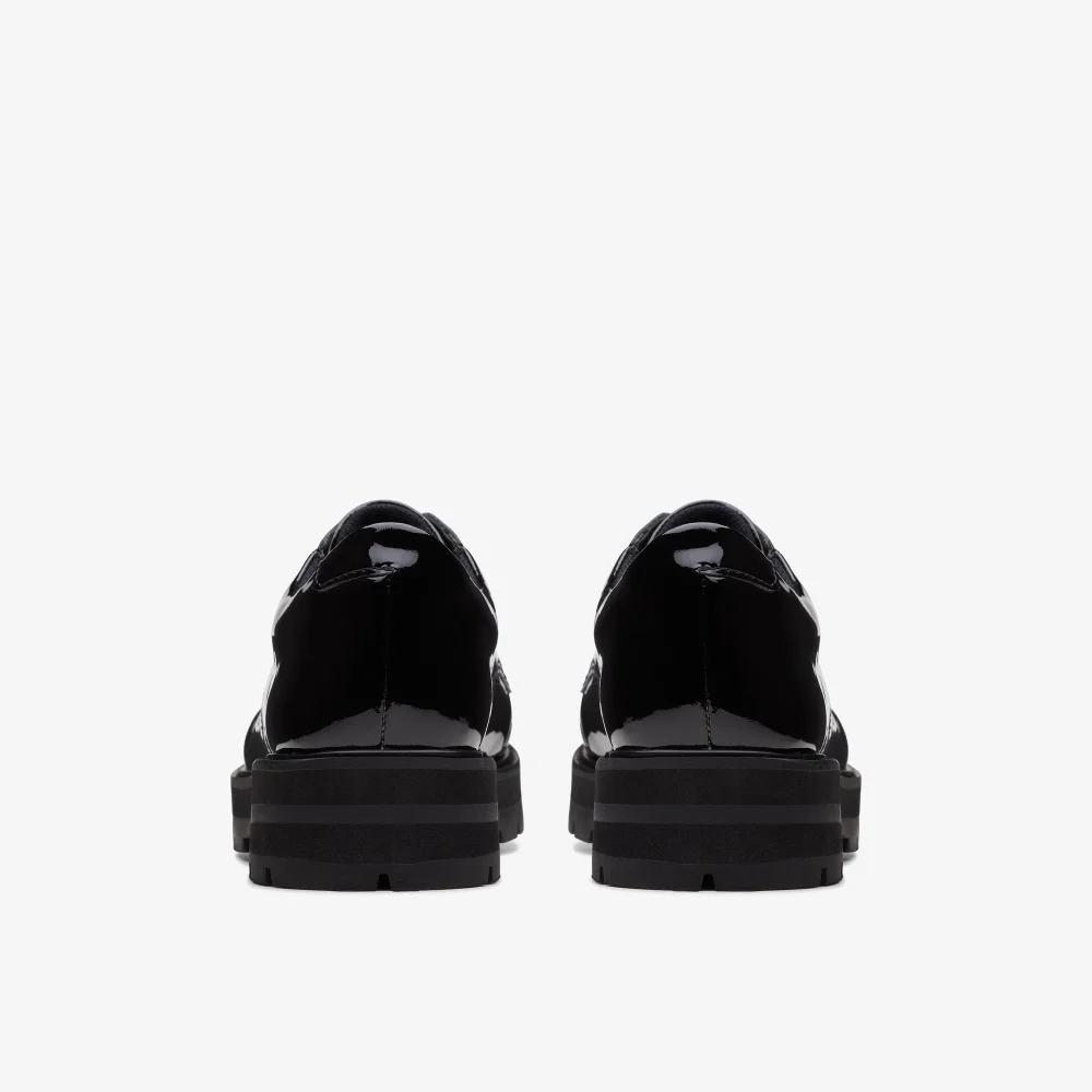 Clarks School Prague Lace Youth Black Patent Standard - 3 Image 6