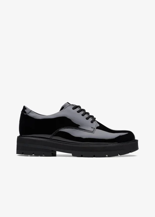 Clarks School Prague Lace Youth Black Patent Standard - 3 Image 1
