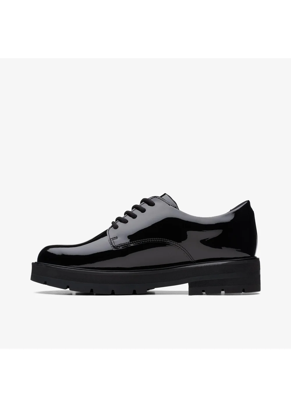 Clarks School Prague Lace Youth Black Patent Standard - 3 Image 3