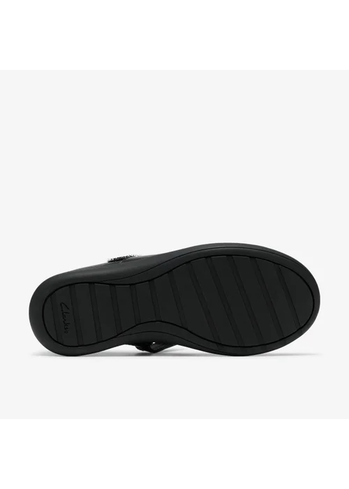 Clarks School EtchShimmer K. Black Leather Wide - 10 Infants Image 3