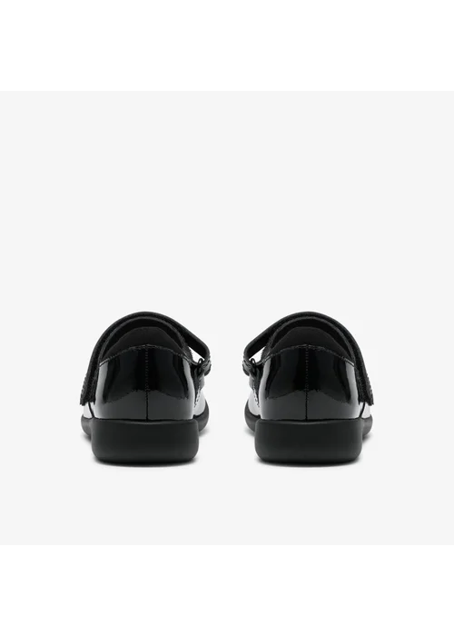 Clarks School EtchShimmer K. Black Leather Wide - 10 Infants Image 5