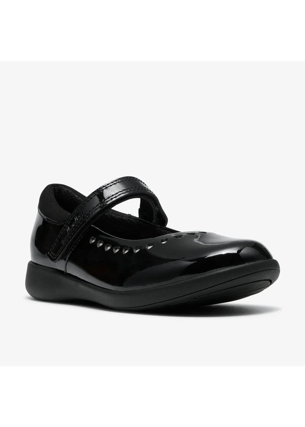 Clarks School EtchShimmer K. Black Leather Wide - 10 Infants Image 4
