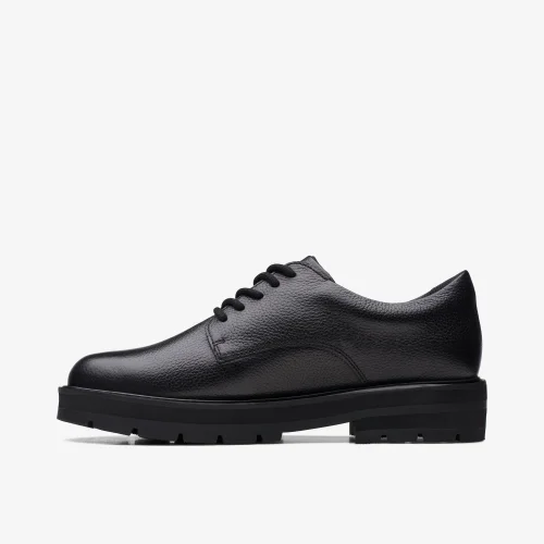 Clarks School Prague Lace Youth Black Leather Standard - 5 Image 2