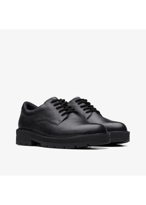 Clarks School Girls Black Prague Lace Youth Leather Standard - 4 Image 4