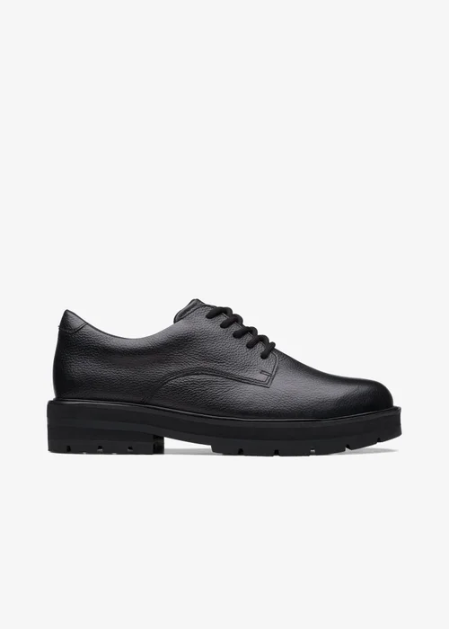 Clarks School Girls Black Prague Lace Youth Leather Standard - 4 Image 1