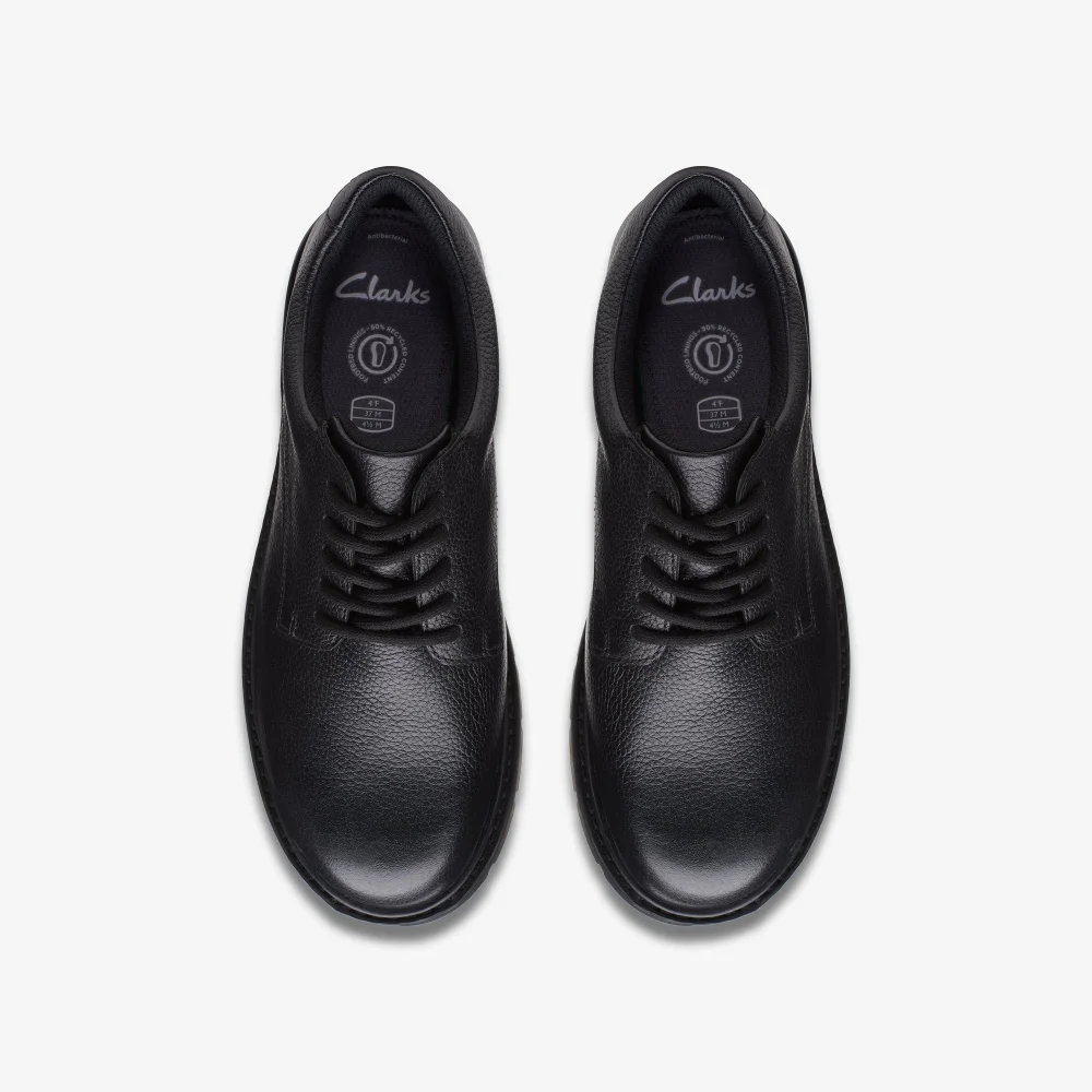 Clarks School Prague Lace Youth Black Leather Standard - 5 Image 6
