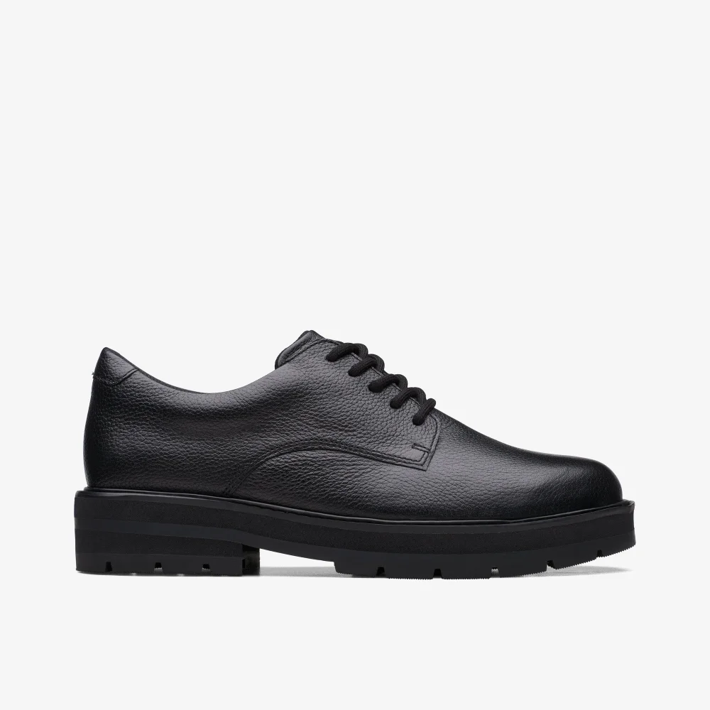 Clarks School Prague Lace Youth Black Leather Standard - 5 Image 1