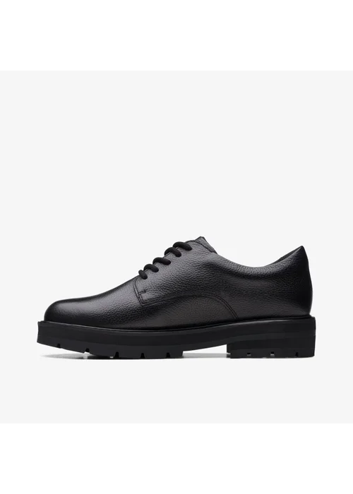 Clarks School Girls Black Prague Lace Youth Leather Standard - 4 Image 2