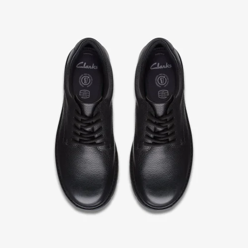 Clarks School Prague Lace Youth Black Leather Wide - 3 Image 6