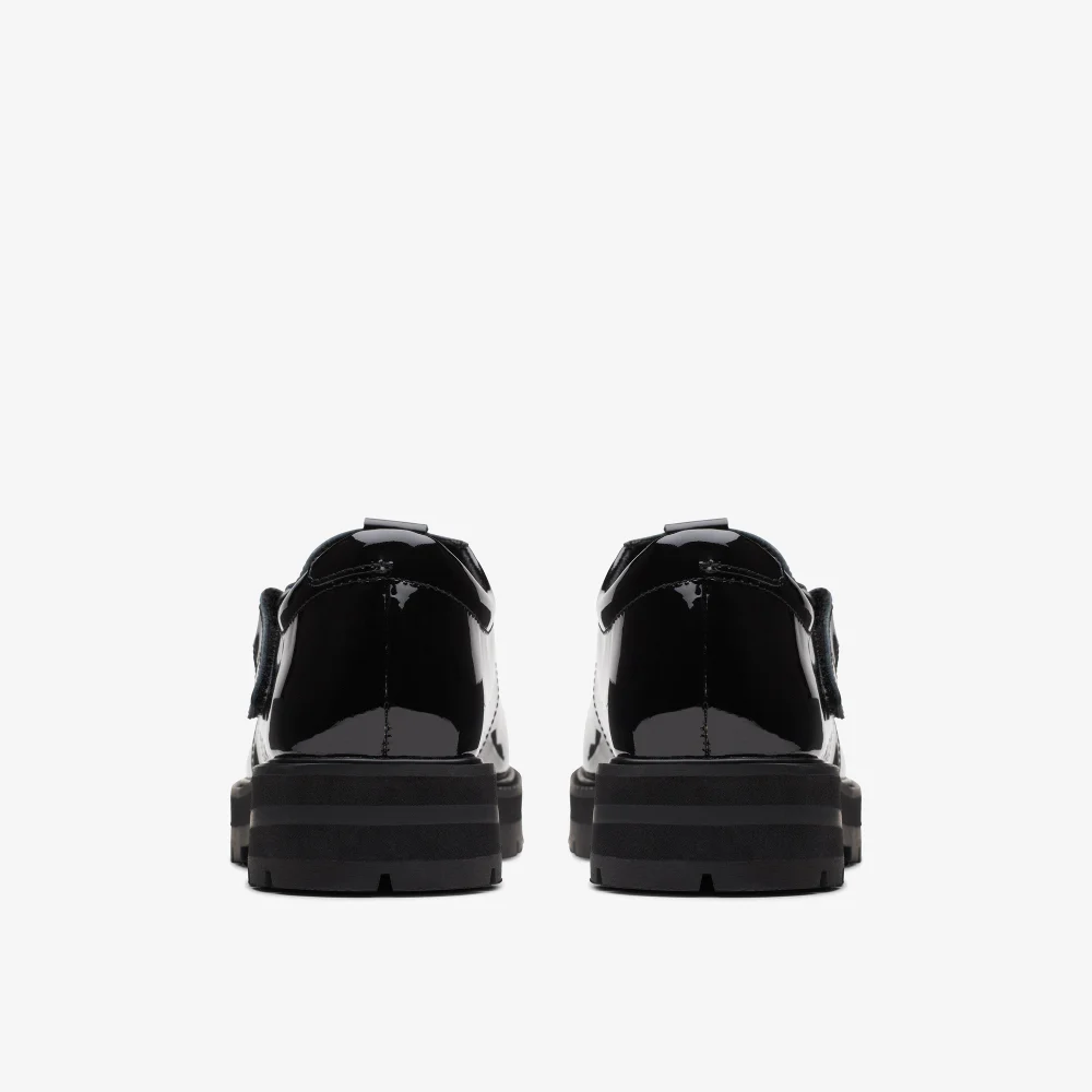 Clarks School Prague Brill Youth Black Patent Standard - 5.5 Image 5