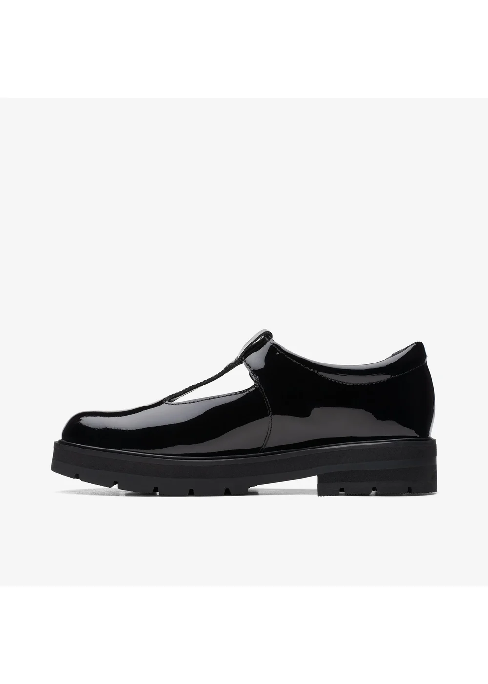 Clarks School Girls Black Prague Brill Youth Patent Standard - 5.5 Image 2