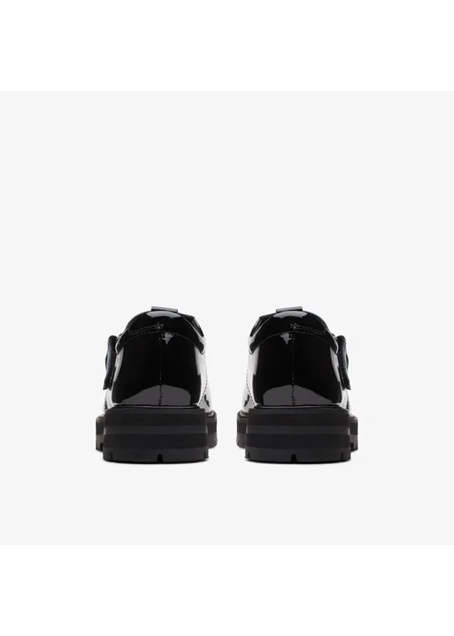 Clarks School Girls Black Prague Brill Youth Patent Standard - 5.5 Image 5