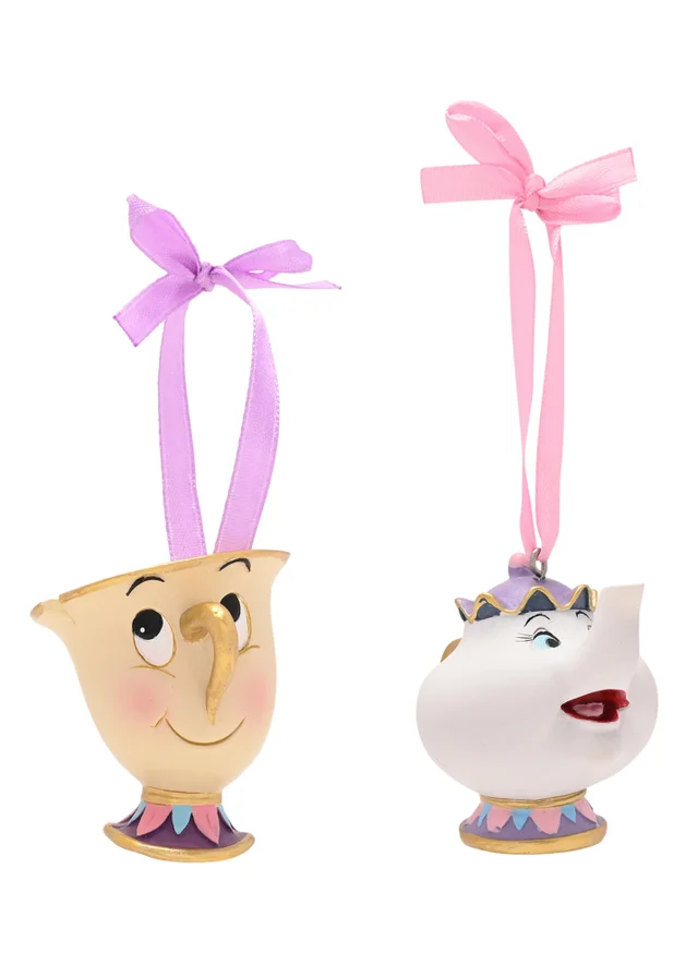 Disney Chip And Mrs Potts Set of 2 Hanging Decorations