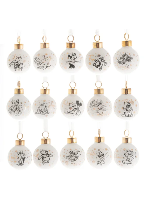 Disney Set of 15 Ceramic Baubles - One Size Image 1