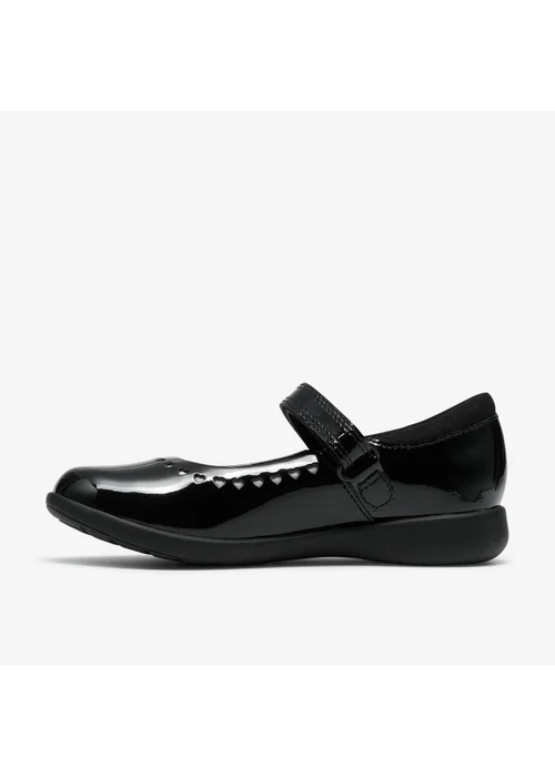 Clarks School EtchShimmer K. Black Leather Standard - 12 Infants Image 2