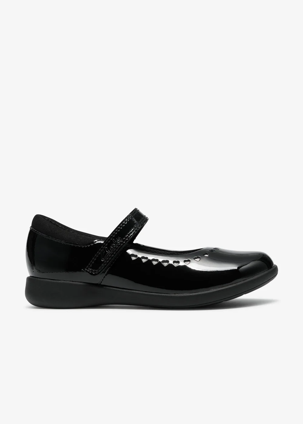 Clarks School EtchShimmer K. Black Leather Standard - 12 Infants Image 1