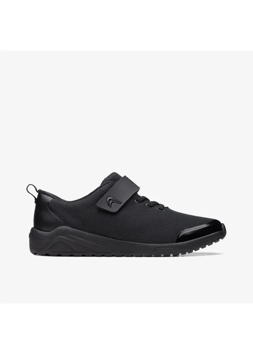 Clarks School Boys Black Aeon Pace Youth Textile Wide - 7.5 Image 1