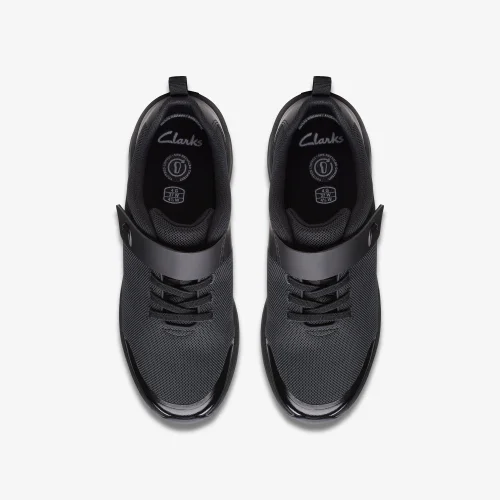 Clarks School Boys Black Aeon Pace Youth Textile Wide - 7.5 Image 6