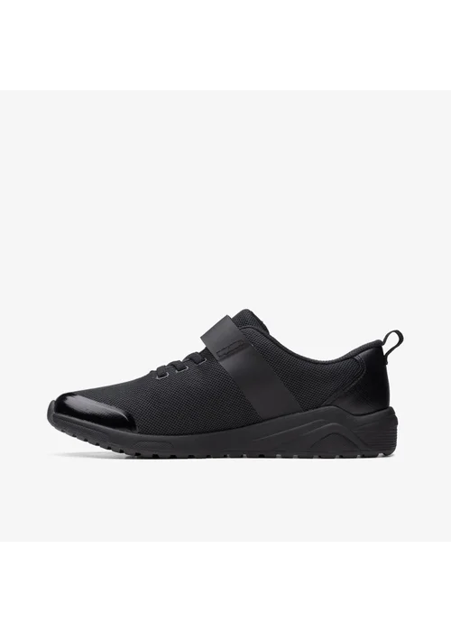 Clarks School Boys Black Aeon Pace Youth Textile Wide - 7.5 Image 2