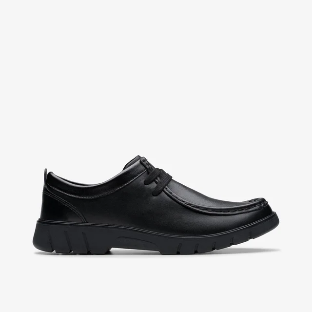 Clarks School Boys Black Branch Low Youth Leather Standard