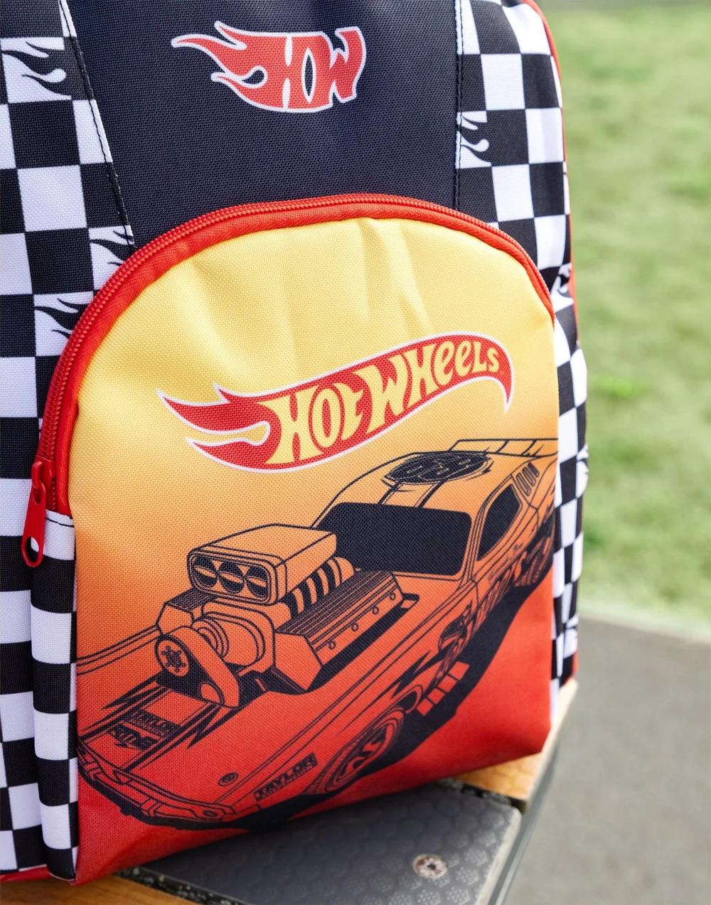 Vanilla Underground Hot Wheels Boys Red Checker Board Backpack (One Size) - One Size Image 2