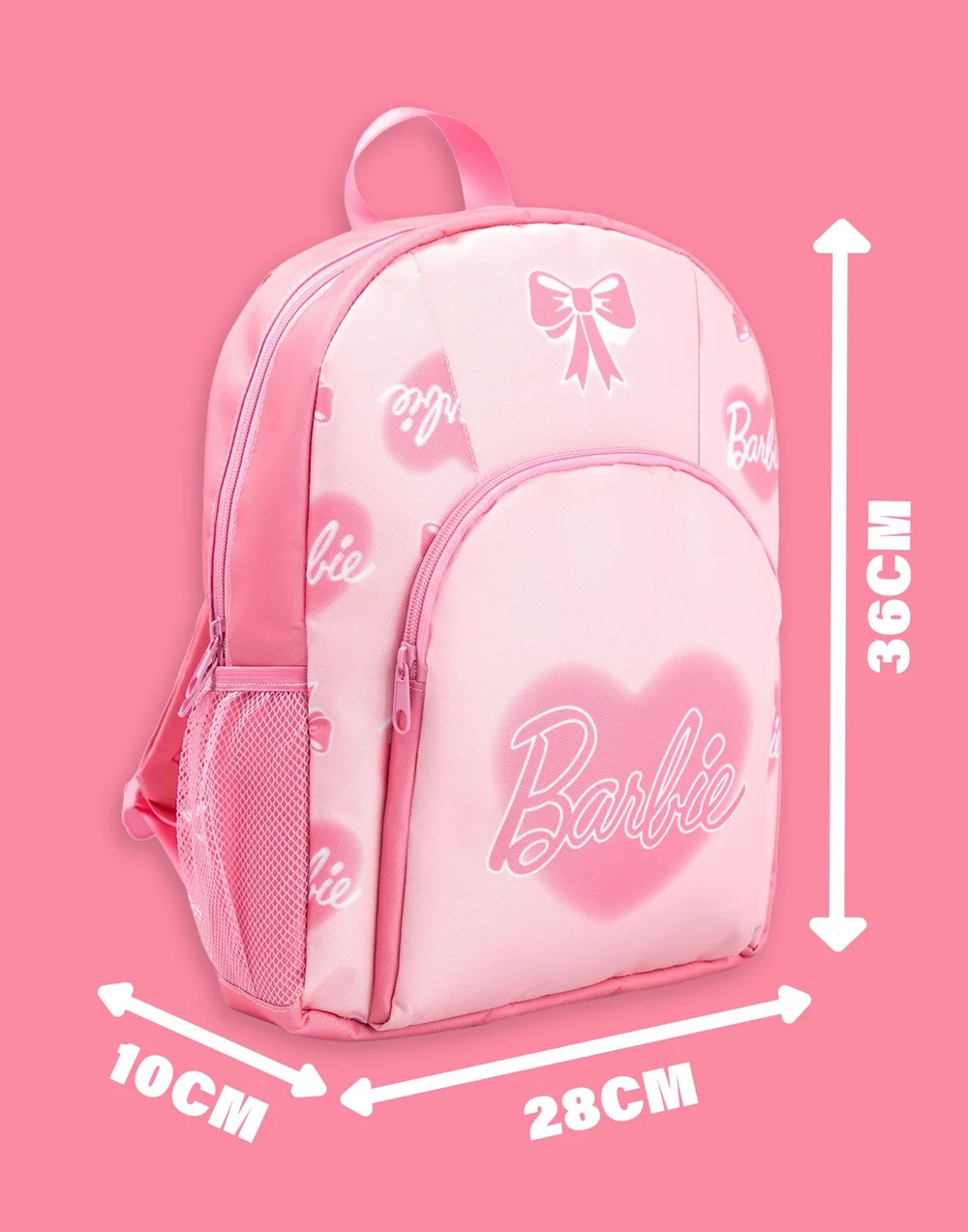 Vanilla Underground Barbie Girls Pink Heart Backpack (One Size) - One Size Image 6