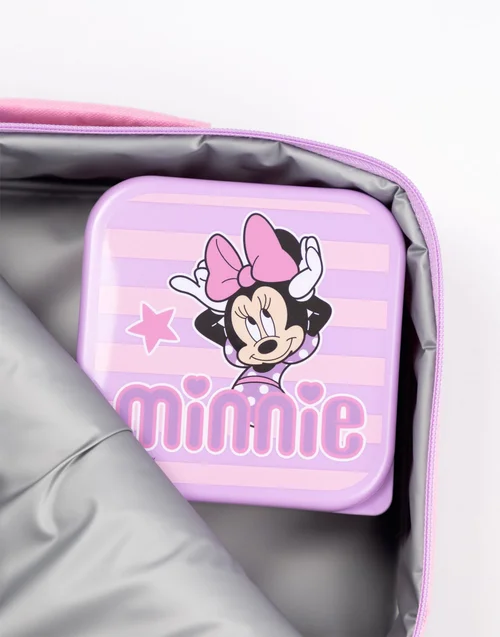 Vanilla Underground Disney Minnie Mouse Girls Pink Hearts & Stars Lunch Bag Bottle & 3 Snack Pot (One Size) - One Size Image 2