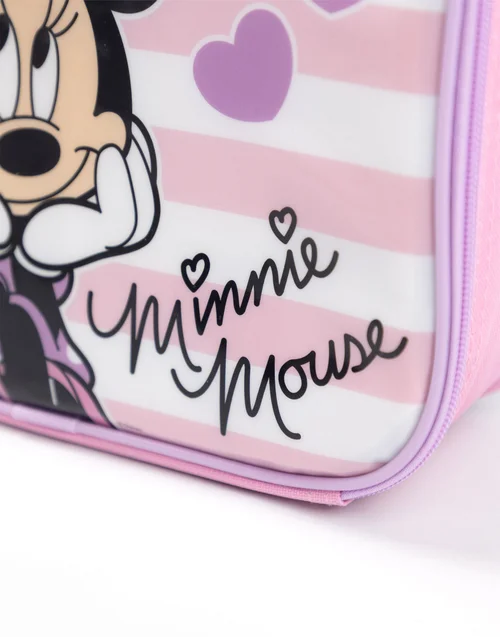 Vanilla Underground Disney Minnie Mouse Girls Pink Hearts & Stars Lunch Bag Bottle & 3 Snack Pot (One Size) - One Size Image 4