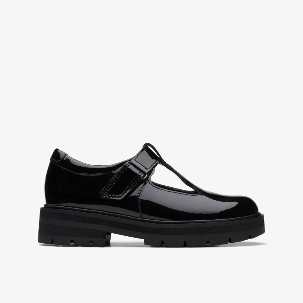 Clarks School Prague Brill Kid Black Patent Standard - 12.5 Infant Image 1